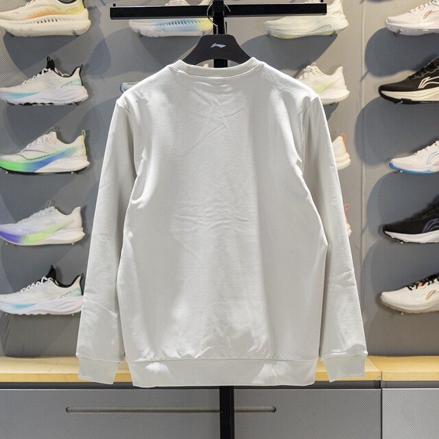 Li Ning men's round neck and velvet warm pullover sweatshirt