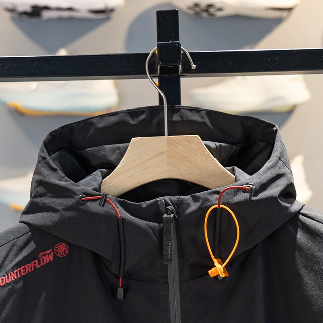 Li Ning men's hooded water repellent protective long shell jacket