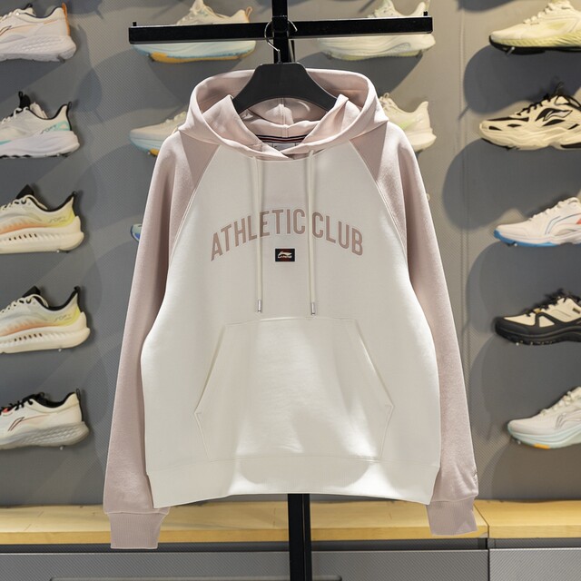 Li Ning women's hooded loose casual pullover sweatshirt