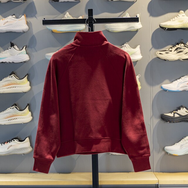 Li Ning women's stand collar loose pullover sweatshirt