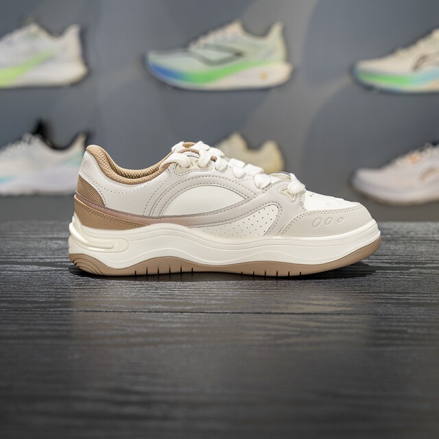 Li Ning lacing women's board shoes low top casual shoes