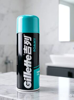 美国进口吉列大瓶Gillette男士刮胡膏剃须泡沫温和防敏感蓝色311g