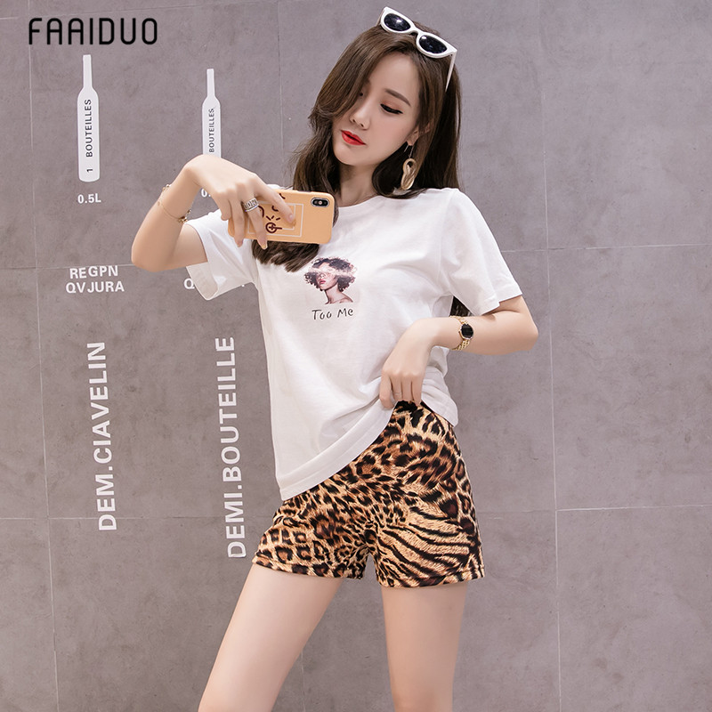 豹纹安全裤防走光夏可内外穿短裤 法艾朵打底裤