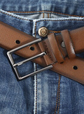 Leather belt men alloy pin buckle PU belt jeans belt男士皮带