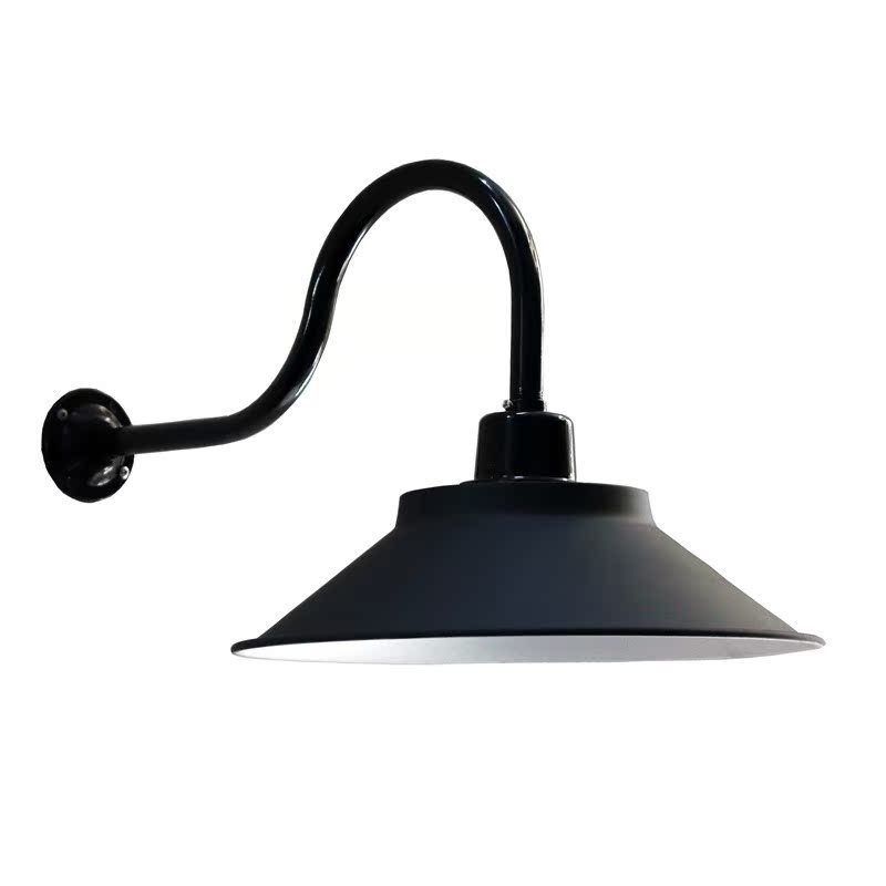 LED户外路灯 工矿灯全铝防雨防水弯杆灯门口室外壁灯庭院家用灯罩 - 图3