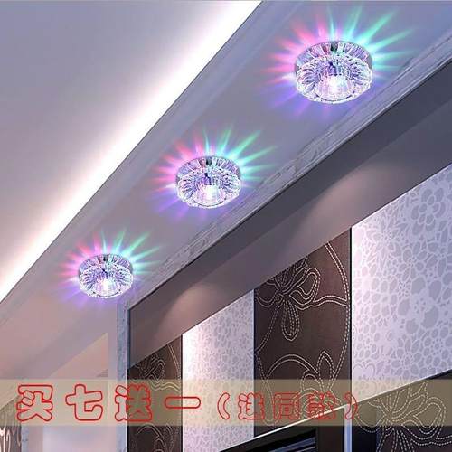 家用led筒灯 现代简约水晶射灯嵌入式7.5cm客厅吊顶水晶孔灯 - 图2