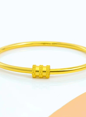 深圳水贝小蛮腰手镯亮面足金999贵妃镯可拧开椭圆镯纯金镯子送礼