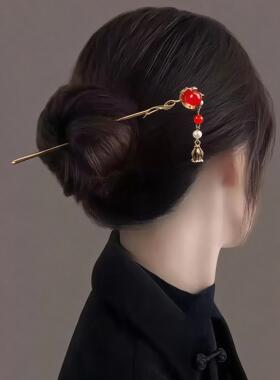 逸彩唐簪子合金复古手工串珠
