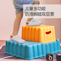 Child cushion foot chair plus high anti-slip baby step foot stool small bench Stool Wash Desk Wash face foot Toilet Station Bench