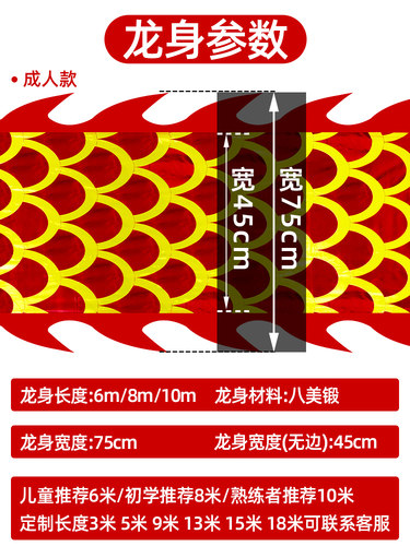 广场健身甩龙舞龙彩带甩彩龙彩条初学成人中老年烫金带球节目 - 图1