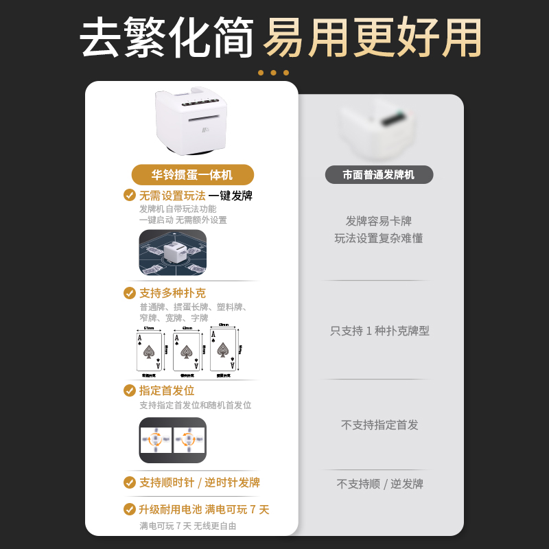 全自动发牌机掼蛋专用发牌器礼盒全套掼蛋工具免洗牌发牌一体机