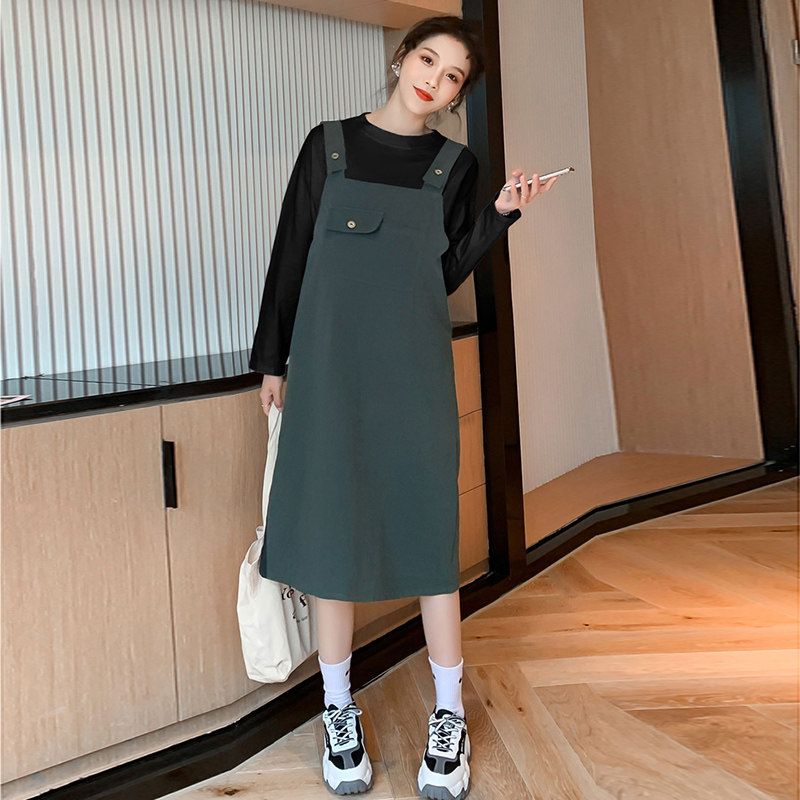 孕妇秋装连衣裙长袖两件套打底衫 月朵连衣裙