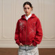 YADcrew fireworks pearl embroidered cardigan hooded sweatshirt for men and women loose casual zipper jacket trendy cool hoodie