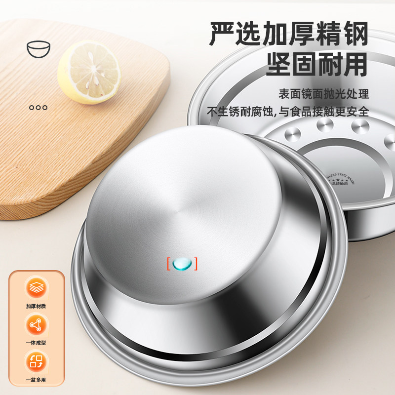 316不锈钢碗食品级汤碗家用汤盆加厚铁碗学生食堂打饭碗儿童小碗