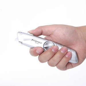 钢盾S067202 美工刀皮革刀自缩式纸箱快递壁纸开箱刀安全重型割刀