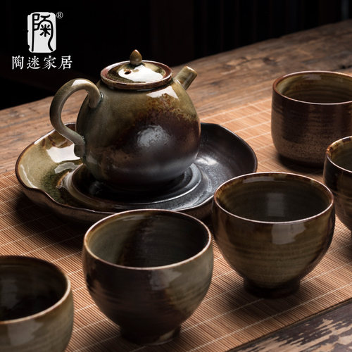 陶迷清水柴烧流釉茶杯窑变陶瓷品茗杯中式复古主人杯功夫茶具单杯 - 图3