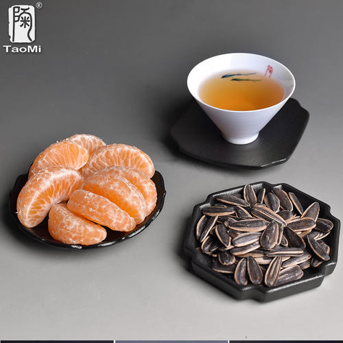 陶迷手工日式陶瓷粗陶茶杯垫小蝶茶托隔热垫壶垫壶承茶道配件杯托 - 图1