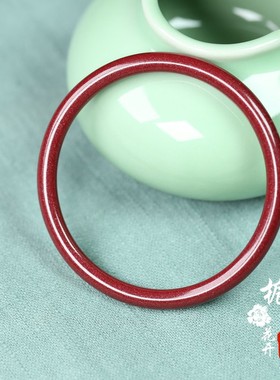 天然朱砂细圆条手镯高级感叮当镯