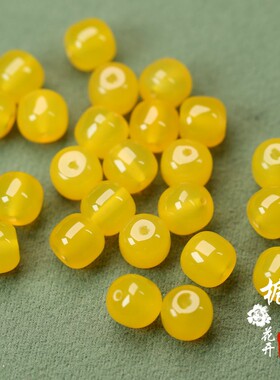 11mm冰黄色老型散珠玛瑙配珠