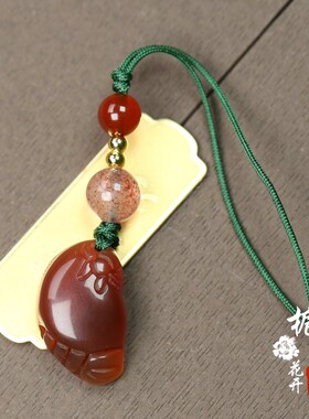 天然玛瑙手机壳吊坠气质简约百搭