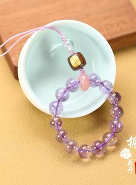 天然紫水晶挂饰手捻珠女精致高档