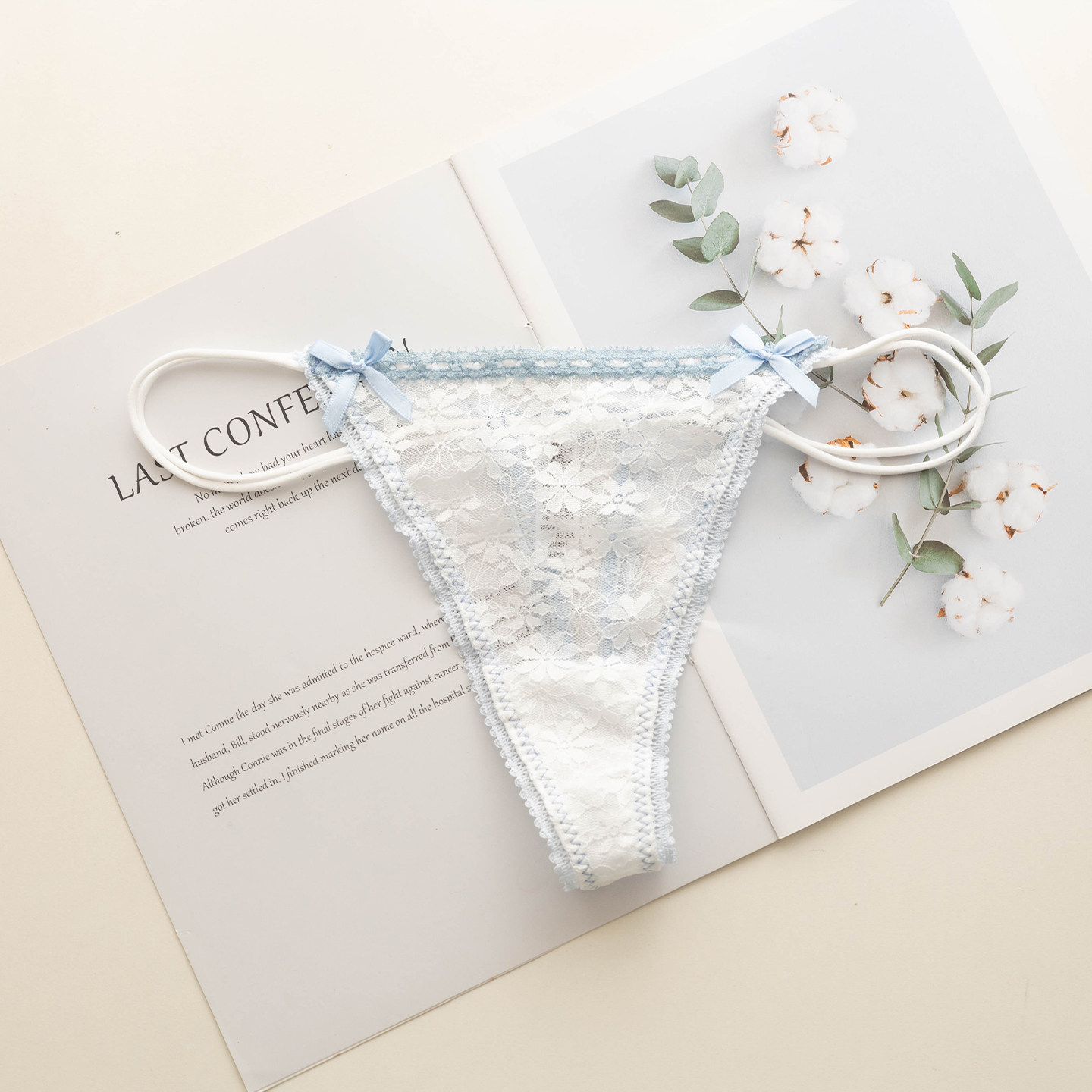 少女甜美可爱蕾丝性感绑带丁字裤花朵透明中腰T裤瑜伽打底裤,淘宝优惠券,粉丝福利购,淘宝优惠卷