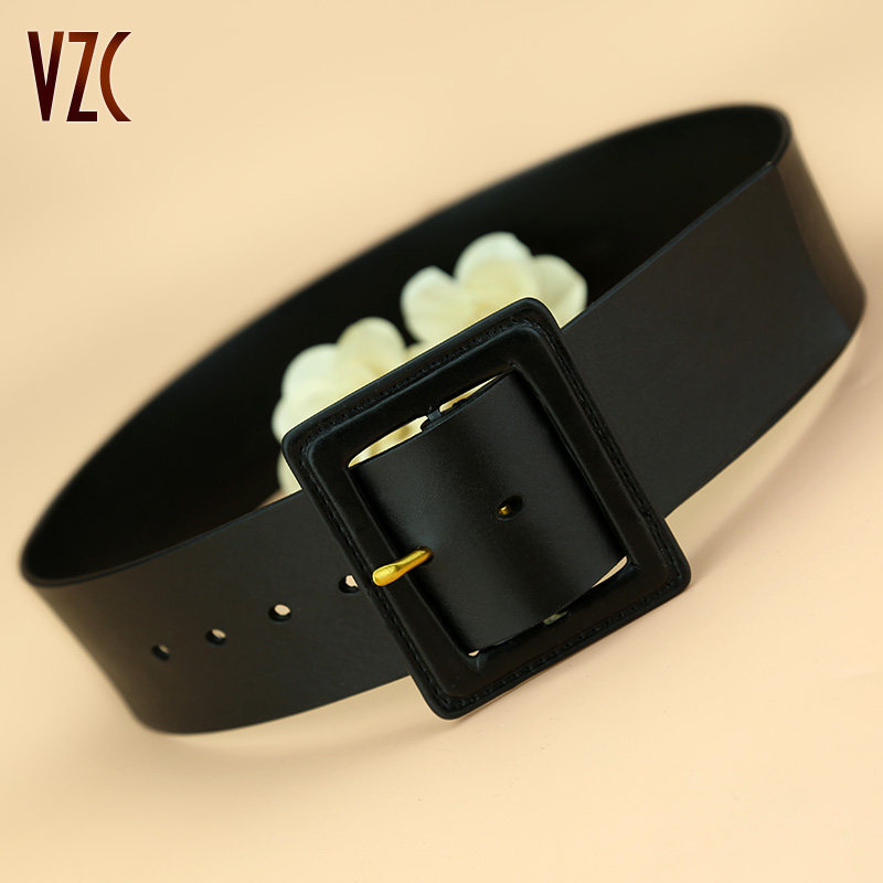 女头层纯牛皮简约宽装饰配裙子腰封 vzc腰带/皮带/腰链