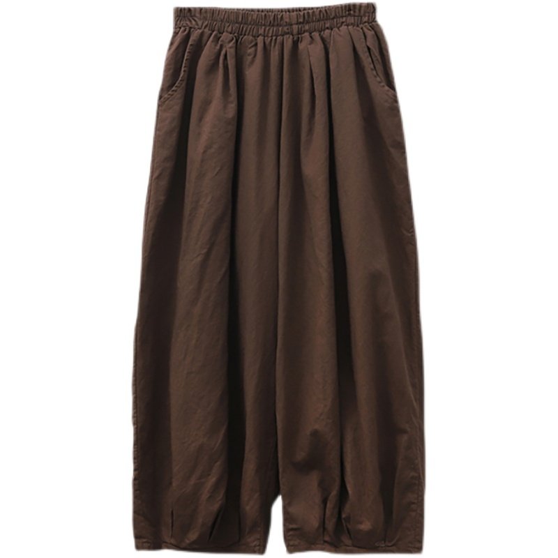 夏秋女装亚麻复古文艺宽松棉麻阔腿裤灯笼裤太极瑜伽九分裤休闲裤,淘宝优惠券,粉丝福利购,淘宝优惠卷