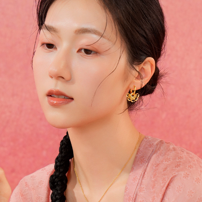 百年宝诚五福临门耳环女925银高级感时尚小众百搭耳饰,淘宝优惠券,粉丝福利购,淘宝优惠卷