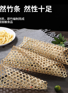 手工编织厨房餐创意黑蒜格油防粘小蒸6眼孔六角边竹笪竹网垫竹达