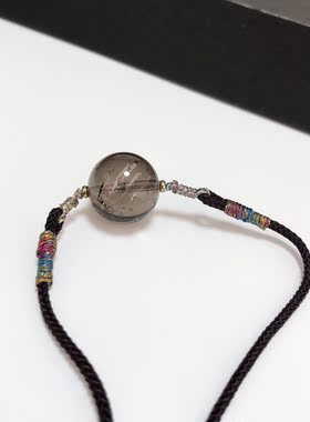 D861# 天然阿赛斯特莱彩虹茶晶吊坠16.5mm