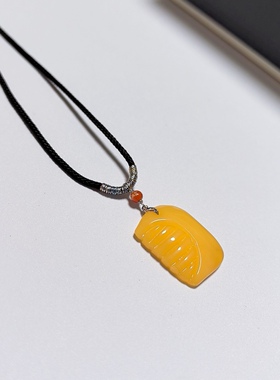 D1300# 天然蜜蜡梳子吊坠锁骨链 一梳百顺19.5*14*4mm