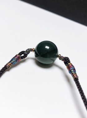 D482# 天然阿拉善绿玛瑙圆珠吊坠16mm