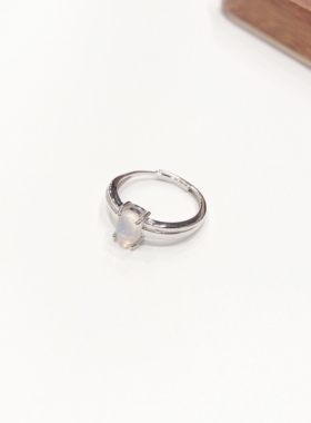 G75# S925纯银欧泊戒指5*7mm