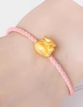 香港雪禧可爱kt猫金包银手链女福袋幸运小钱袋转运珠手绳送礼物