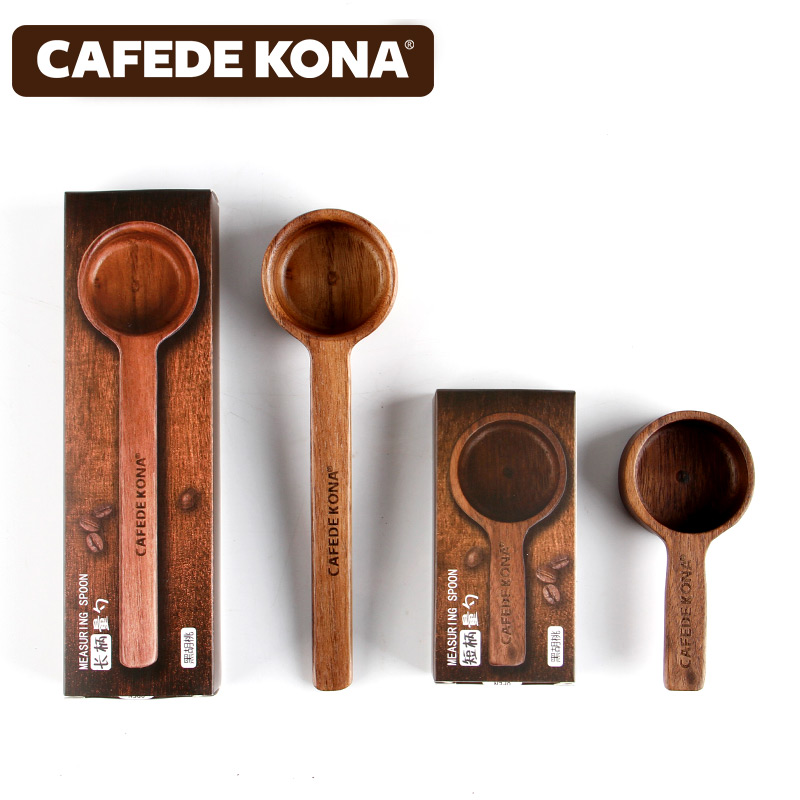 CAFEDE KONA咖啡豆量勺 实木量豆勺 咖啡粉定量勺子 计量匙8g 10g - 图0