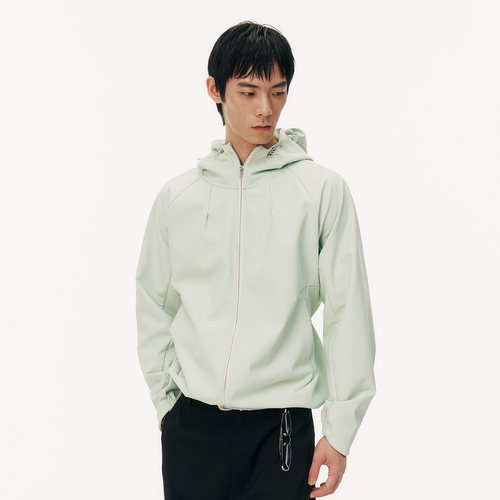 NORYBRAND 机能连帽夹克男女春秋可束腰防泼防风抗皱户外通勤外套 - 图1
