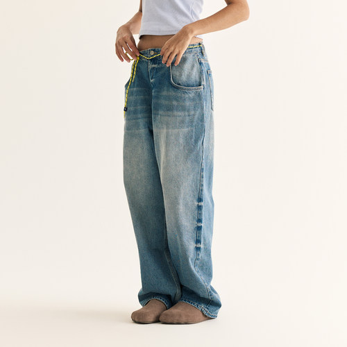 NORYBRAND复古1980S水洗直筒宽松cleanfit牛仔裤 休闲长裤vintage - 图2