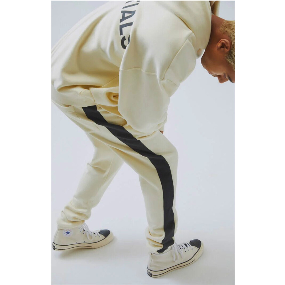 阿伦777 Fear of God Essentials FW19撞色侧边条加绒束脚裤长裤 - 图2