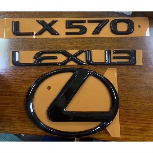 适用雷克萨斯LX570车标黑色尾门标凌志LX570后尾箱车标熏黑色标志 - 图3