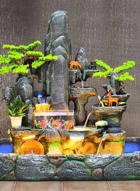 酒店加湿招财装饰摆件假山