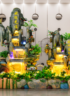 室内阳台鱼池落地摆件假山流水