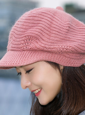 帽子八角帽女针织百搭冬季