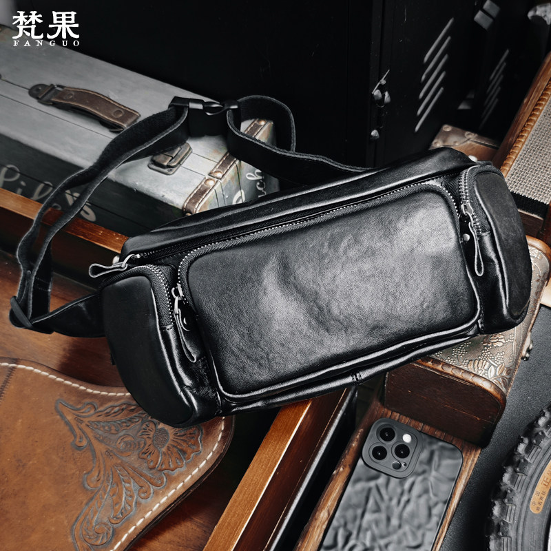 斜挎包男真皮胸包运动休闲时尚腰包韩版潮2024新款头层牛皮背包潮,淘宝优惠券,粉丝福利购,淘宝优惠卷