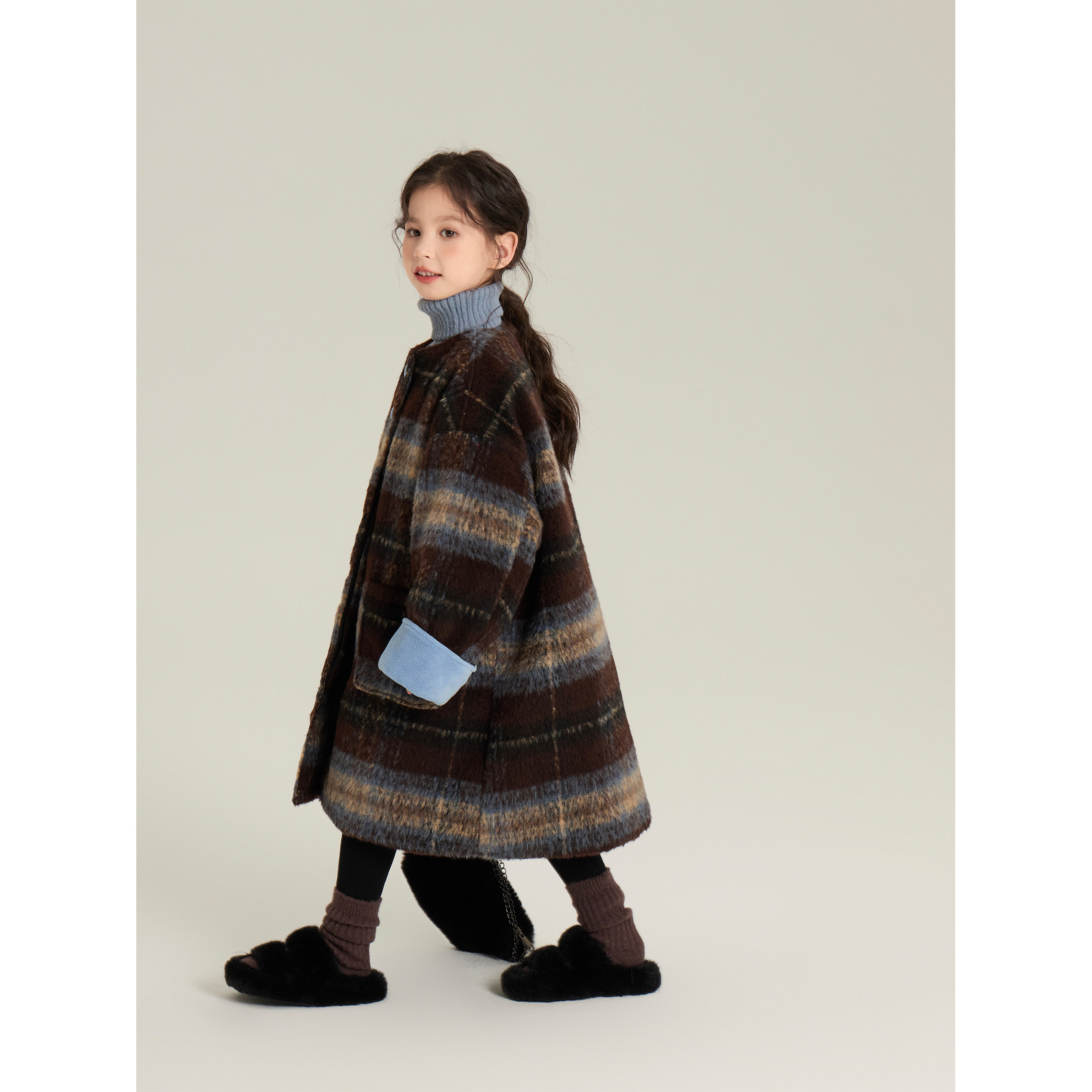 senbaby童装冬装儿童过年毛呢外套女童加棉呢子大衣格子大衣,淘宝优惠券,粉丝福利购,淘宝优惠卷