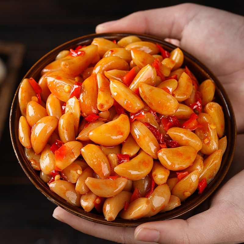 大蒜头腌制湖南特产农家手工酱油泡蒜头腌蒜心米腊八蒜开味下饭菜 - 图1