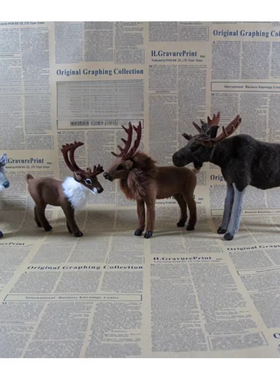 仿真鹿动物梅花鹿驯鹿麋鹿摆件