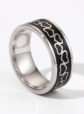 跨境钛钢戒指钛钢情侣