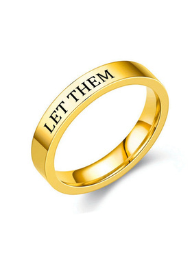 欧美跨境 LET THEM钛钢戒指女 情侣时尚男士指环亚马逊新款手