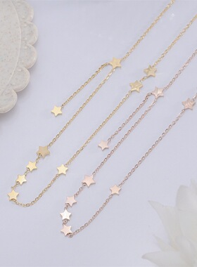 五角星星钛钢项链个性锁骨链